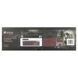 Клавиатура Intro KG480 игровая проводная металлическая с подсветкой черная | Intro