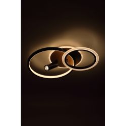 Светильник потолочный светодиодный ЭРА Модерн Rondo CLL-1 85W 3K-6,5K RC BK с ДУ черный-дерево