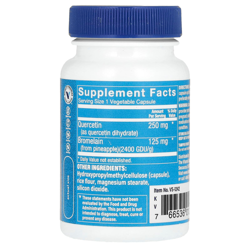 The Vitamin Shoppe, Кверцетин с бромелаином, 60 растительных капсул