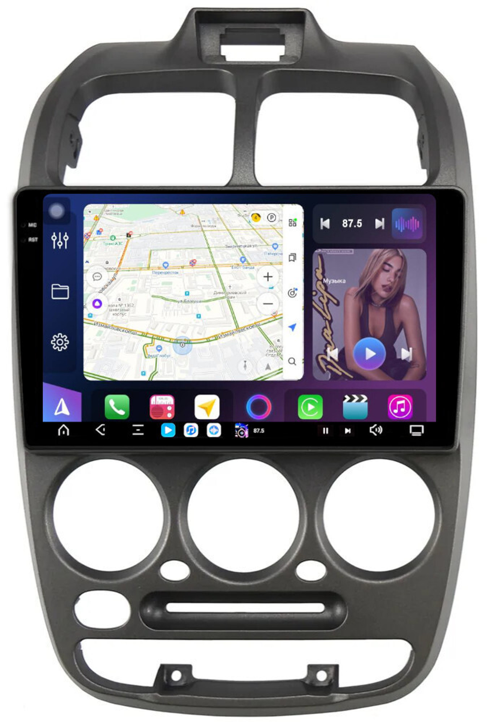 Магнитола для Hyundai Accent 2000-2011 - FarCar XXL3010M монитор 9.5" 2K QLED на Android 14, TS20, 8+256Гб, CarPlay, 4G SIM-слот