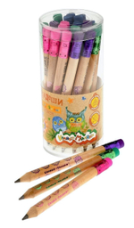 Карандаш Ч/Г Jumbo НВ с ластиком заточ. круглый (Каляка-Маляка)