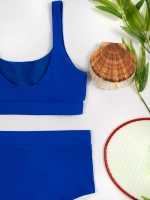 купальник раздельный в рубчик с топом и шортами