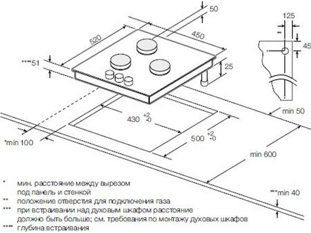 Варочная панель GRAUDE GS 45.1 W газовая
