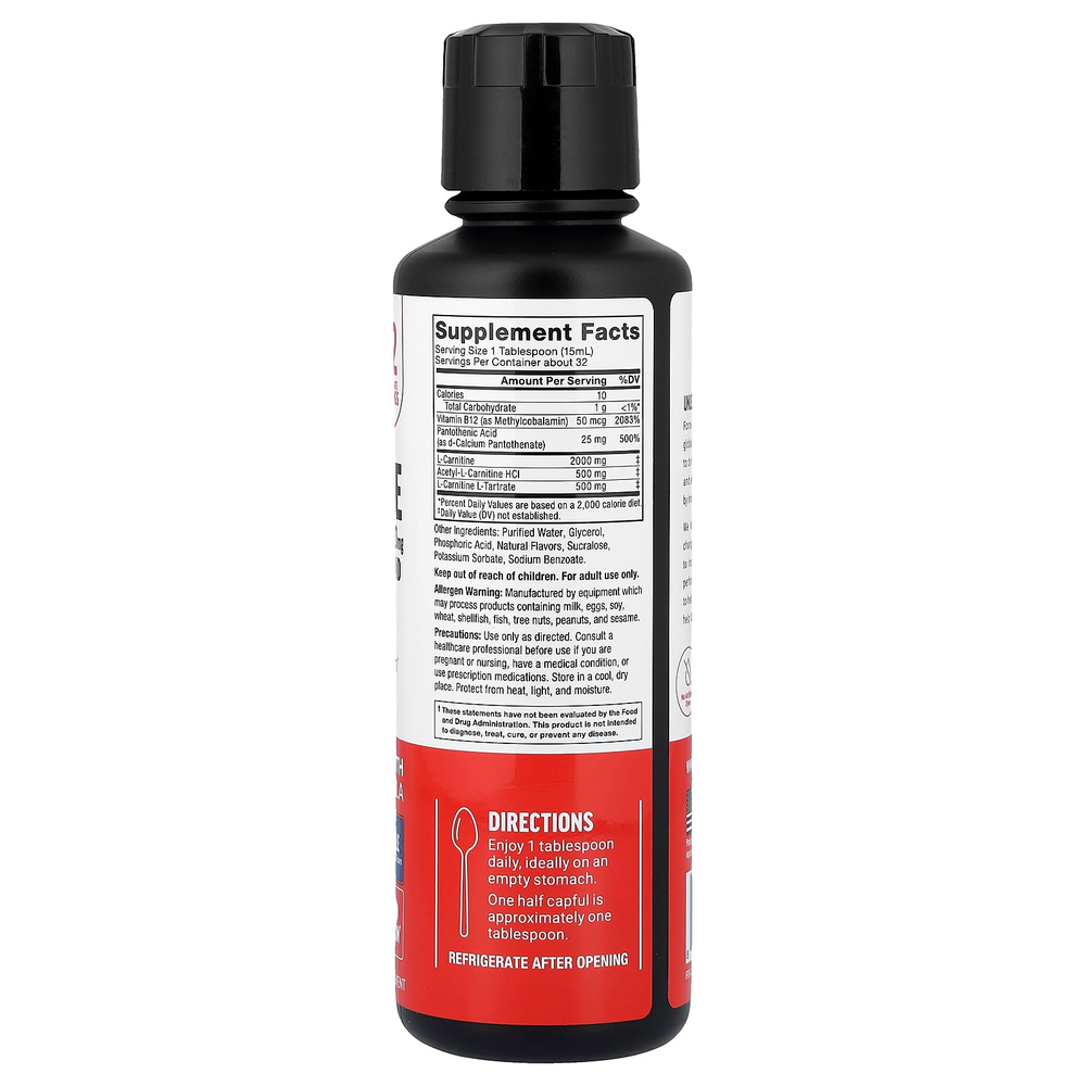 Force Factor, L-Carnitine Ultimate Liquid, L-карнитин, капсула, 473 мл (16 жидк. унций)