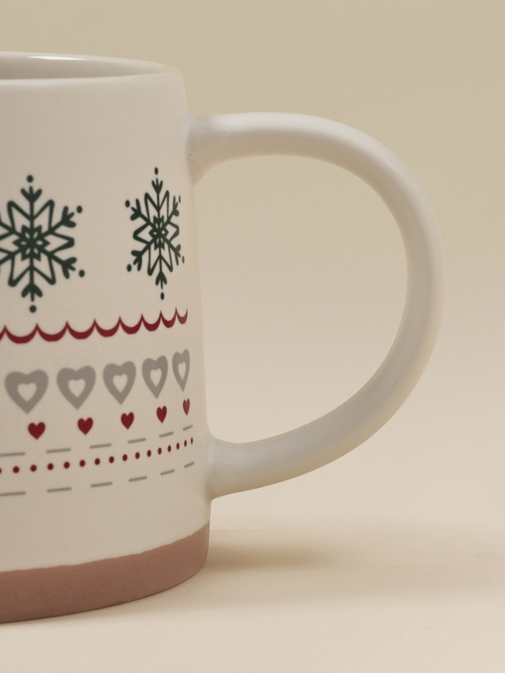 Кружка «Новый год.Снежинки», 430 мл, фарфор, бежевая