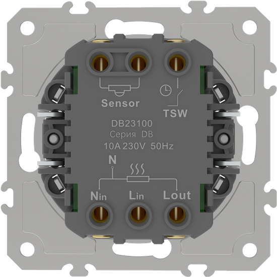 Механизм терморегулятора  с внешним датчиком пола,  AC230V,  16A,  серия DB