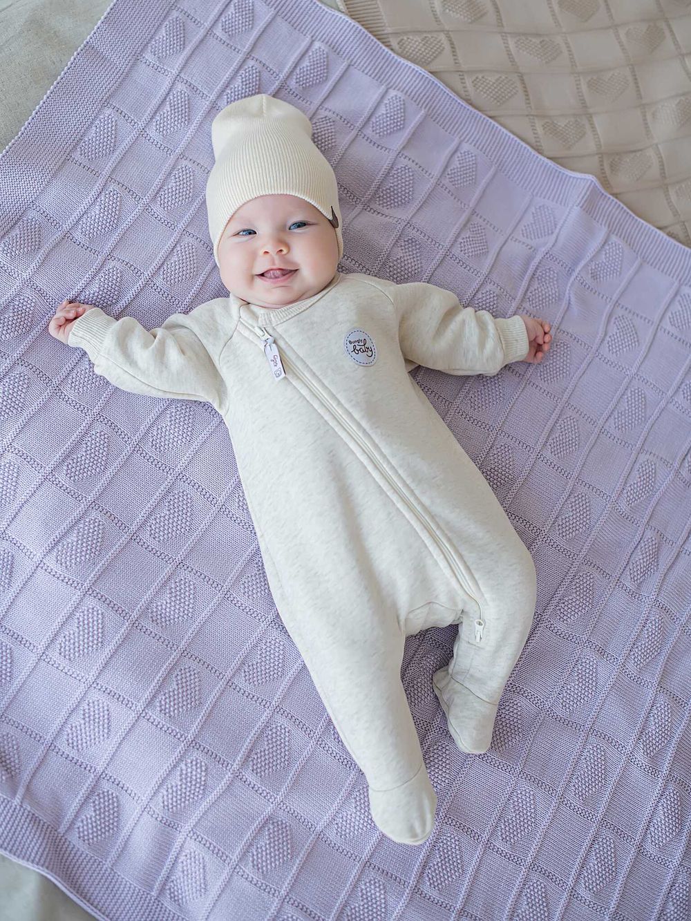 Комбинезон-косуха с закрытой ножкой "Ванильный пудинг" утепленный 0+