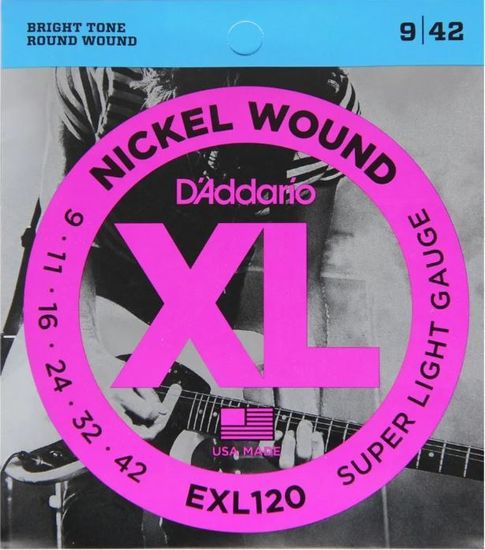 Струны для электрогитары 9-42 D'ADDARIO EXL120