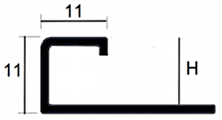 Латунный хромированный профиль квадратного сечения LUP