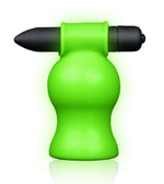 Люминесцентный мастурбатор с вибропулей сверху (Цвет: зеленый)