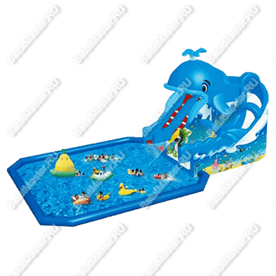 Наземный надувной аквапарк «Небесный кит» 14*6*7,2 м