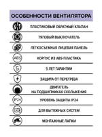 Вентилятор накладной WIND D120 обр.клапан тяг.выкл. ERA