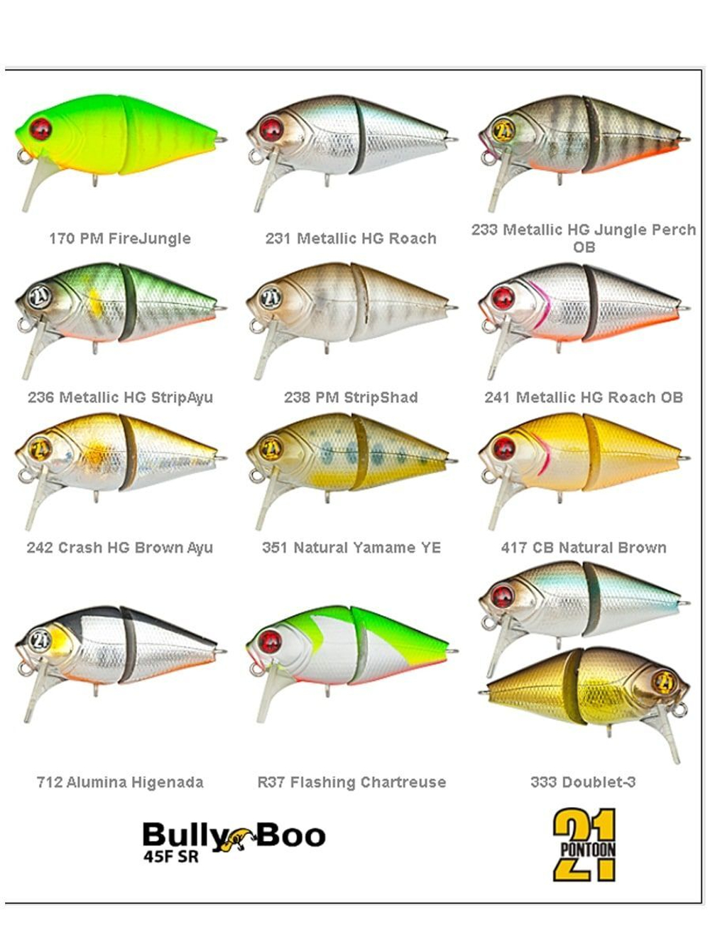 Воблер для рыбалки Pontoon21 LL BullyBoo 45-SS, 236, составной, безлопастной 45м.м., 4.5 г, 0.4-0.8м.