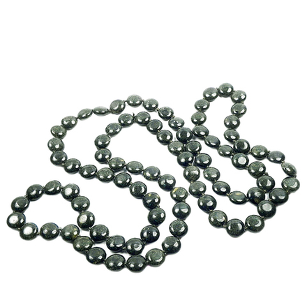 Бусы "Коко монетки" змеевик темный