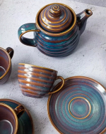 Чайная пара 300 мл, сине-коричневый «Corone Terra»