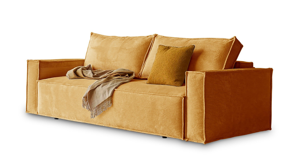 Диван Софт 3 Cilium Umber 240*94*80 см, Желтый Вельвет Еврокнижка Фиеста