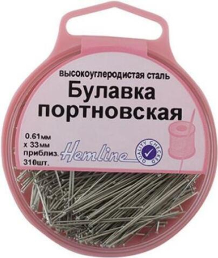 Булавки-гвоздики портновские в пластиковом контейнере, 32 мм, около 310 шт (10013160/150519/0153726/