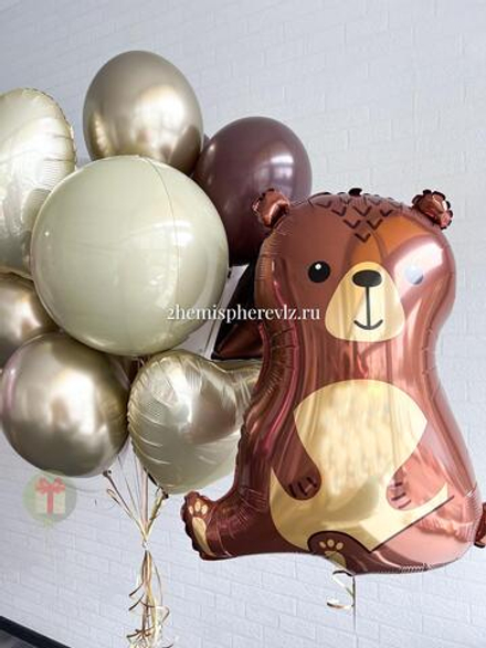 Набор с мишкой в шоколадной гамме