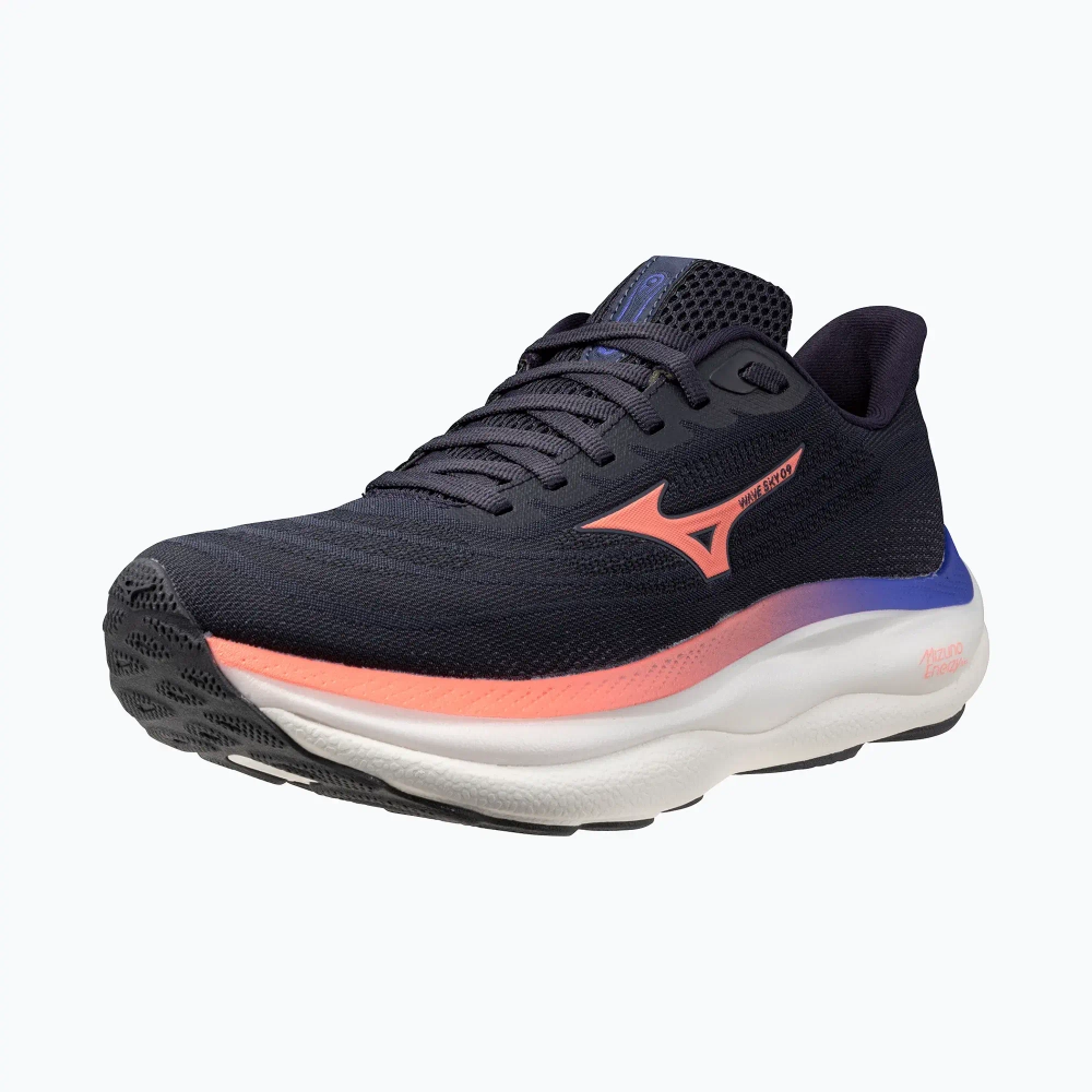 Женские Кроссовки для бега Mizuno Wave Sky 9 odyssey gray/striking coral/iris bloom
