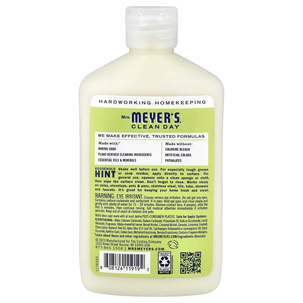 Mrs. Meyers Clean Day, Крем для очищения с пищевой содой, лимонная вербена, 473 мл (16 жидк. Унций)