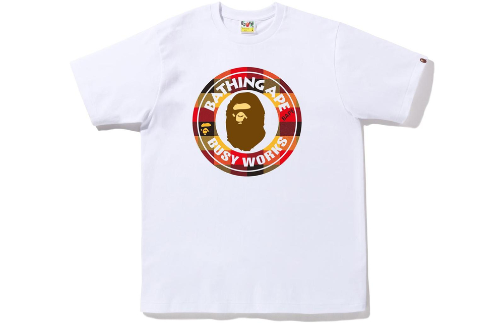 A Bathing Ape Block Check Busy Works Tee Fw22