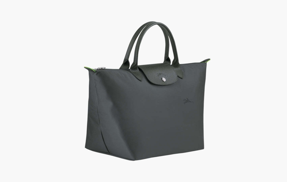 Longchamp Le Pliage Green Recycled Canvas M Handbag "Graphite"