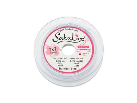 Тросик ювелирный 0,35мм, White "SakuLux"