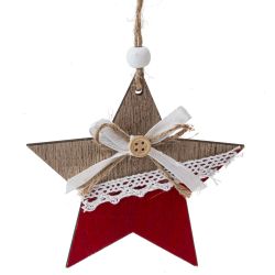 GAEM Изделие декоративное подвесное "Ангел/Ёлка/Звезда", L9 W1 H11,5 см, 3в.