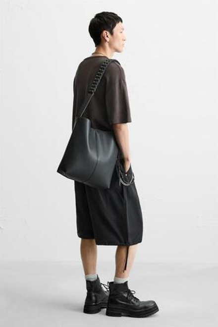 ZARA ОДНОТОННАЯ СУМКА-ШОПЕР, ЧЕРНЫЙ