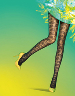 Тонкие женственные колготки с рисунком в виде роз (Размер: S-M-L) (Цвет: черный)