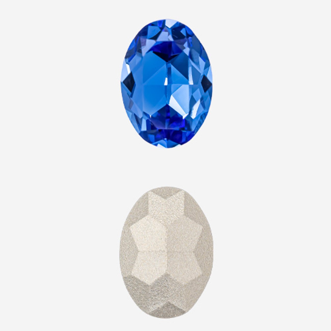 Кристалл Овал (Oval Fancy Stone), оттенок "Синий Капри"/"Capri Blue", 14*10мм