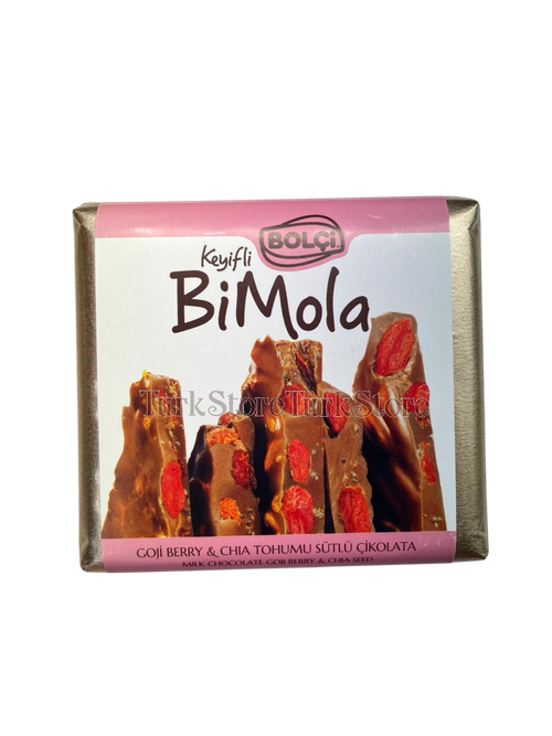 Молочный шоколад Bolci с ягодами годжи и семенами чиа 70 гр