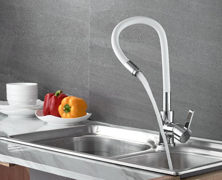 RL4898-3 Смеситель для кухни силиконовый белый LEDEME