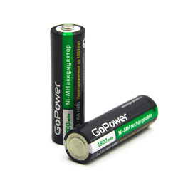 Аккумулятор бытовой AA/HR6 Ni-MH, 1800мАч, 2шт, GoPower
