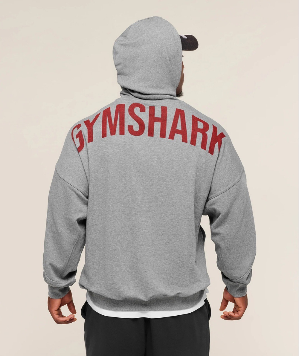 Толстовка GYMSHARK Power Hoodie Grey