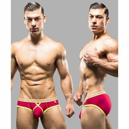 Мужские трусы брифы красные Andrew Christian Glow Elastic Push Briefs RED