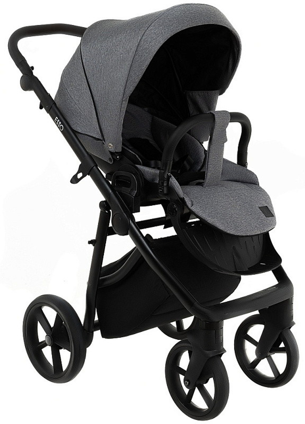 Детская коляска Roan Esso 3 в 1 с автокреслом Pituso Baesa Pro Black ESS114/1 Grey/Black
