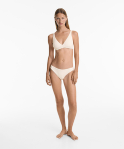 OYSHO Топ бикини с перекрещенными бретельками Piqué, экрю