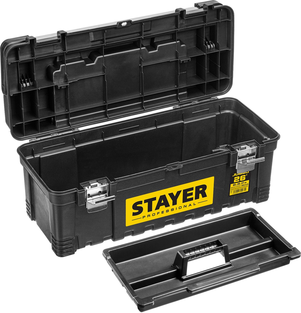 Ящик для инструмента ″JUMBO-26″ пластиковый, STAYER Professional