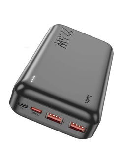 Внешний аккумулятор Hoco J101A 20000 mAh (22.5W, QC3.0, PD, 2USB, MicroUSB, Type-C) Черный
