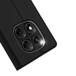 Чехол книжка из PU кожи черного цвета от Dux Ducis для Xiaomi Redmi Note 14 Pro 4G, серия Skin Pro Series Case