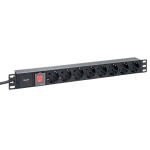 Блок розеток 19", 8 розеток EKF TRP-HPD-LSP-16A-8SH-2MSH