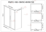 Душевой уголок AvaCan FB 160-180 + SB 80