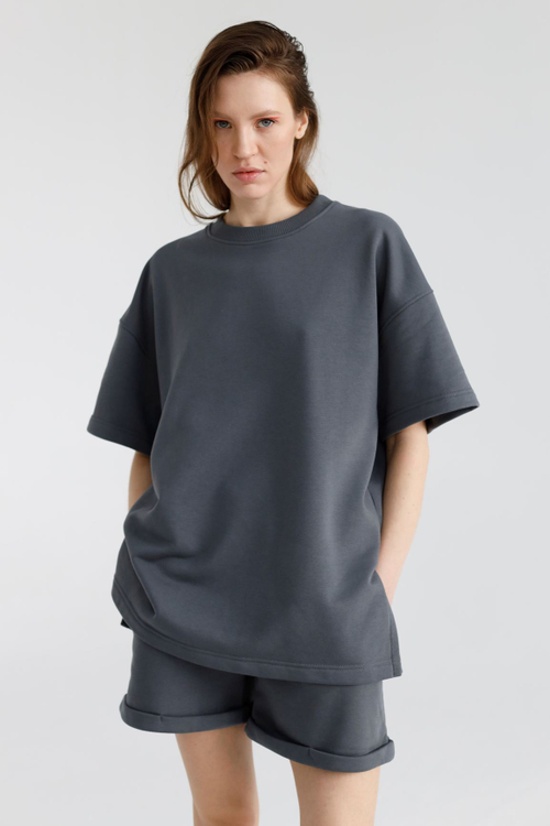 Шорты из футера без начеса, фиолетовый