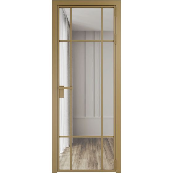 Алюминиевая дверь 8AG золото остеклённая