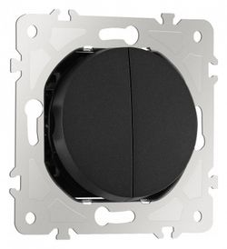 Выключатель проходной двухклавишный без рамки Arte Milano 202 202.32-2.black