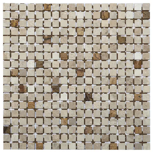 Плитка мозаичная мрамор К-730 Crystal матовая бежевый коричневый