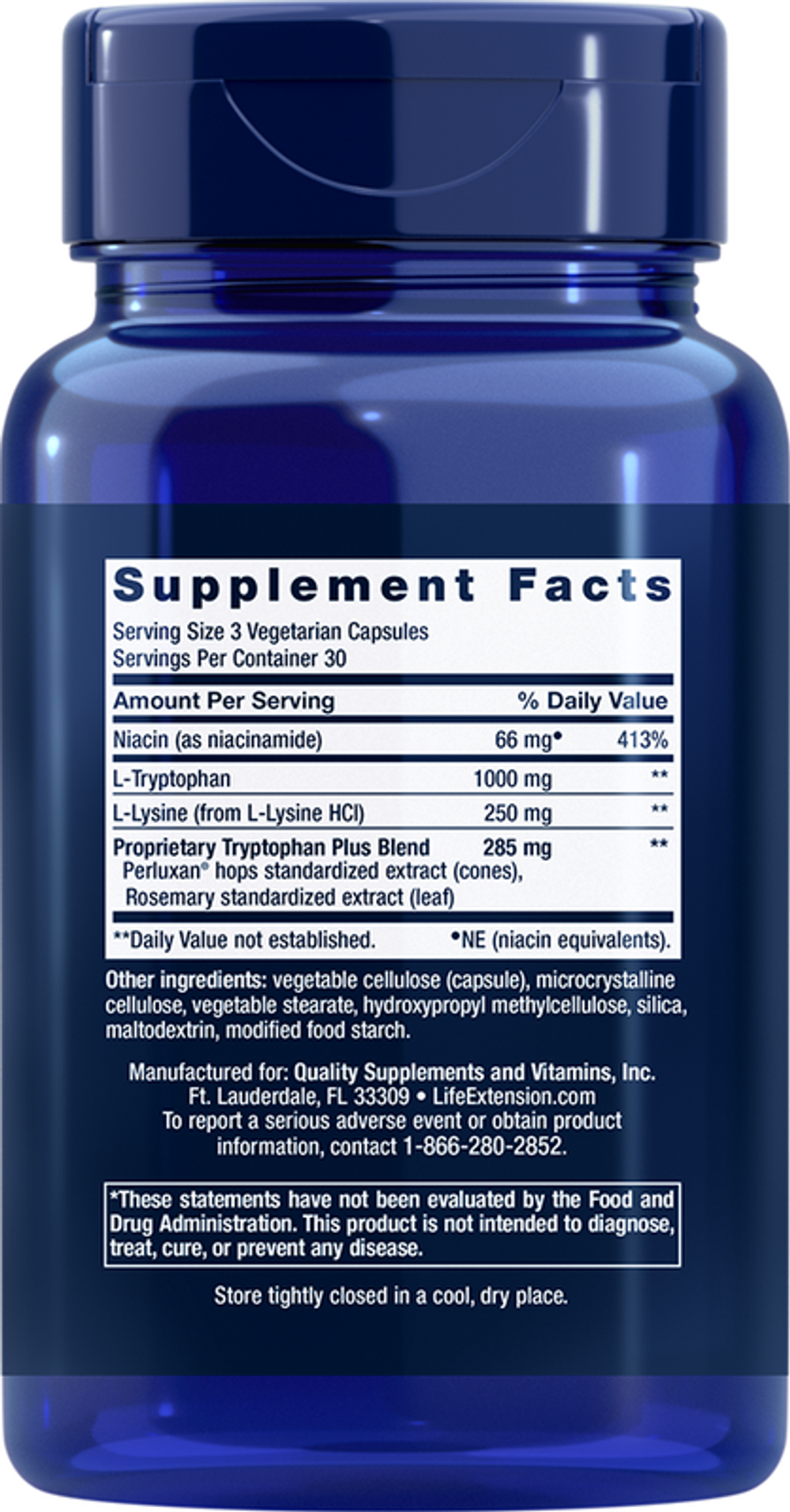Optimized Tryptophan Plus 90 капсул Life Extension