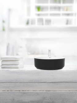 Раковина накладная (черная белая) WeltWasser WW  ELBACH M3134 BW 355х355х120