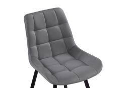 Стул на металлокаркасе Челси велюр темно-серый / черный